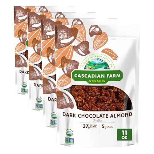 Image of Cascadian Farm Organic Granola,Dark Chocolate Almond Cereal,Resealable Pouch,11 oz,(Pack of 4)