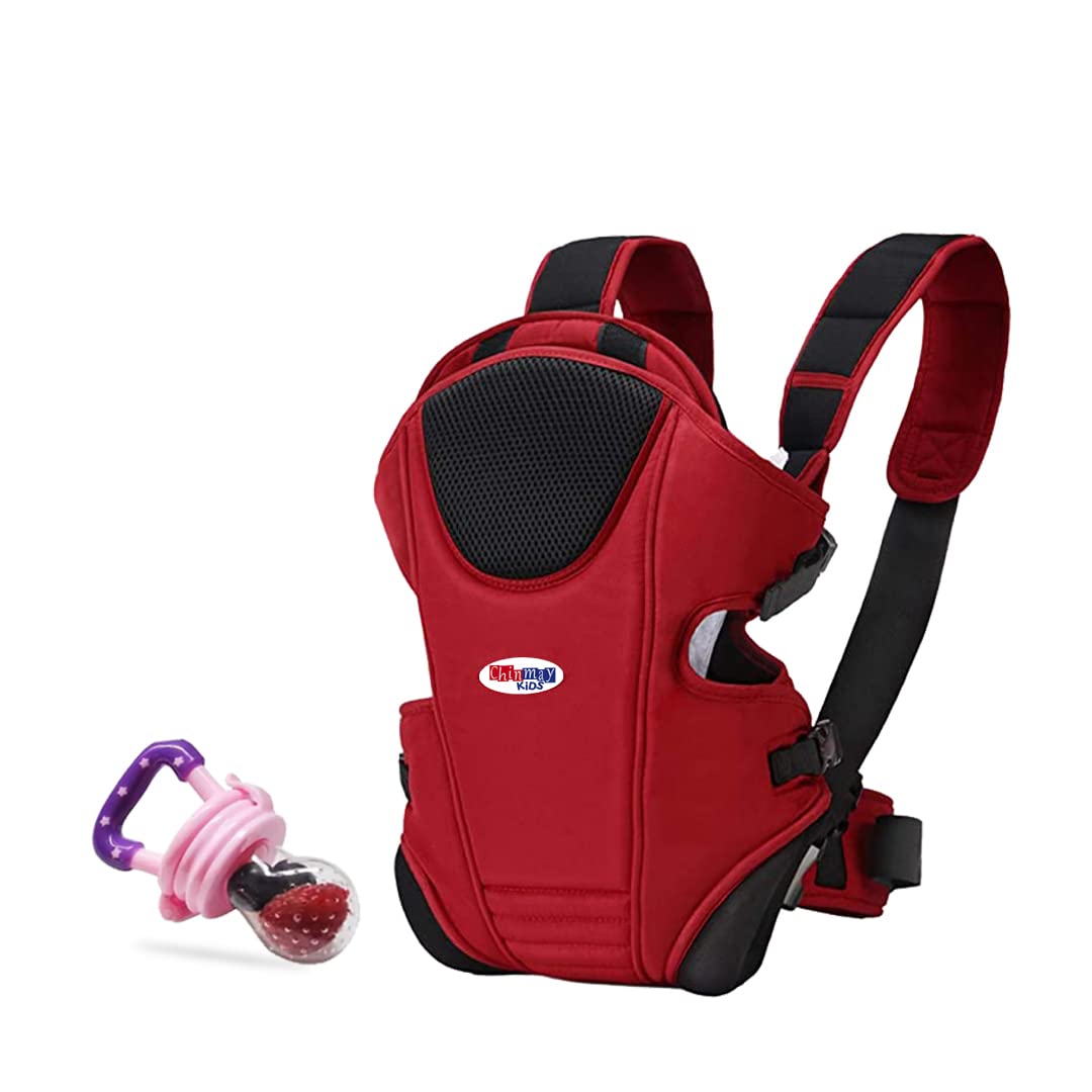 Chinmay Kids Combo of Baby Soother & 3-in-1 Adjustable Baby Carrier Cum Kangaroo Bag with Carrying Basket for Front & Back (Combo 6)