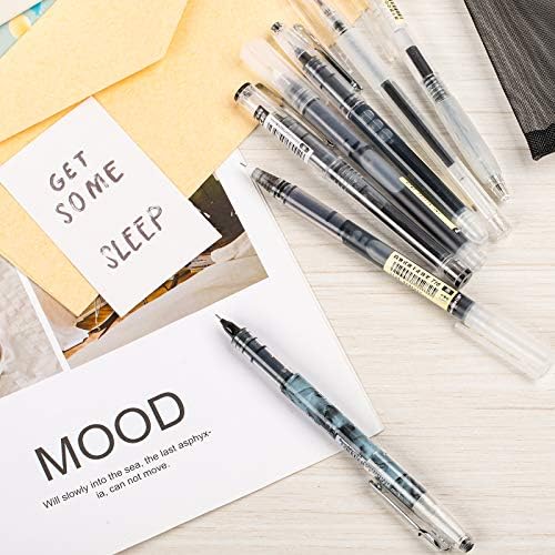 Whaline 13Pcs Gel Pen Set with 12Pcs Black Fine Point Pens Ballpoint Pen and 1 Pen Bag Gel Ink Pens for Student Back to School Supplies Office Business Administration Writer