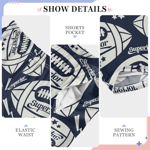 CaTaKu Boys Rugby Ball Star Pants for Boys Girls Wide Leg Sweatpants Kids Long Bottoms with Pockets Size 6-14Y4