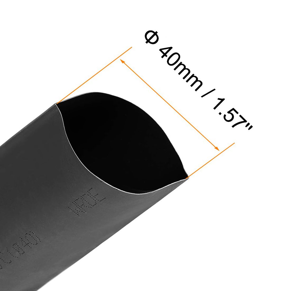 Unifizz Heat Shrink Tubing 40mm Dia 66mm Flat Width 2:1 Ratio Shrinkable Tube Cable Sleeve 1m - Black - Image 2