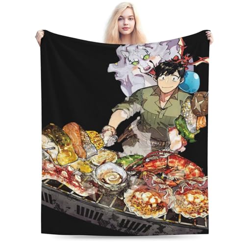 とんでもスキルで異世界放浪メシ 毛布 ブランケット 大判 フリーサイズ 暖かい 軽量 ふわふわ 一人用 ソファ ベッド オフィス 膝掛け 洗える 秋冬40"x30"