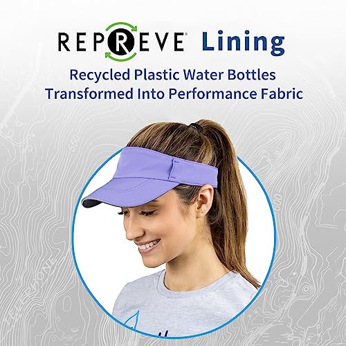 Trailheads Women’s Sun Visor Hat For Running, Golf And Tennis - Recycled - Lavender #TOP2