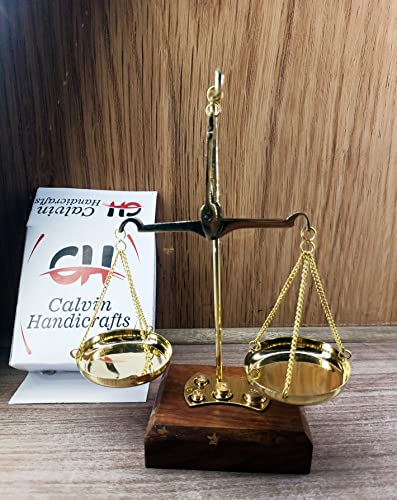 Báscula Decorativa Tradicional de Latón y Madera 20 cm miniatura 2