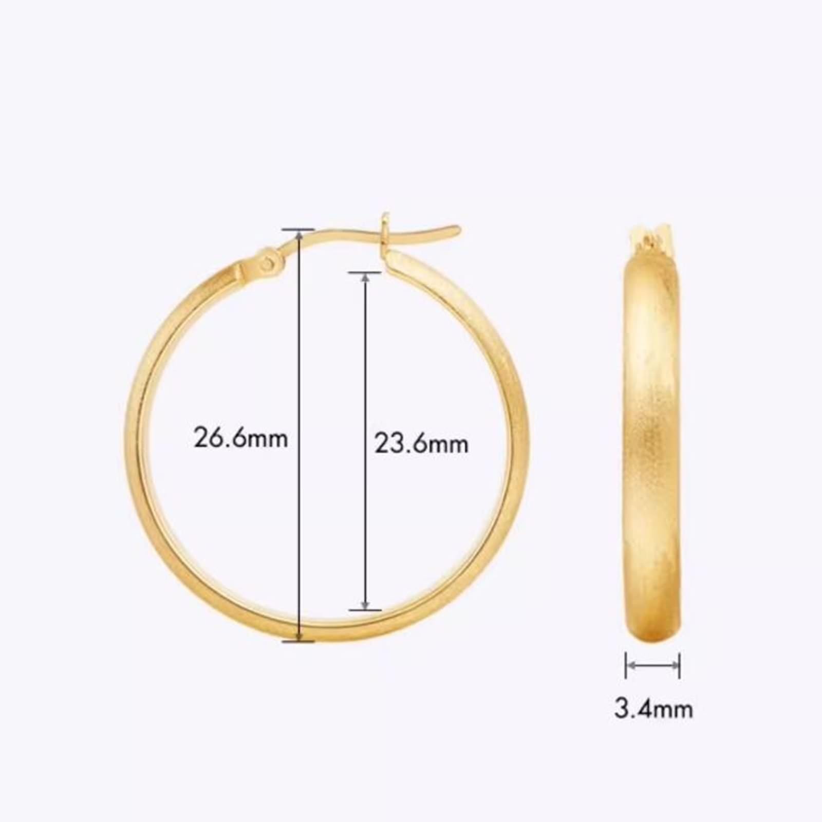 Creole Hoop 9K/14K/18K żółte złoto, klasyczne kolczyki damskie, prawdziwa biżuteria, damskie kolczyki, złoto 750/585/375