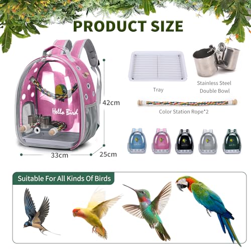 PETCUTE-Multifunktionaler-Rucksack-fur-Vogel-mit-Holzstab-Leichte-Trager-Vogel-Transporttasche-Papageien-Reiserucksack-mit-Edelstahl-Tablett-und-Stehstange-Vogel-Transportbox-Rosa | Dealmeister.io Alt tag für bilder post titel
