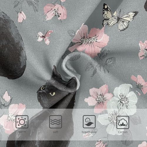 Wusikd Black Cats Butterfly Girls' Underwear Cotton Flowers Girls Briefs Soft Toddler Underwear 2T3