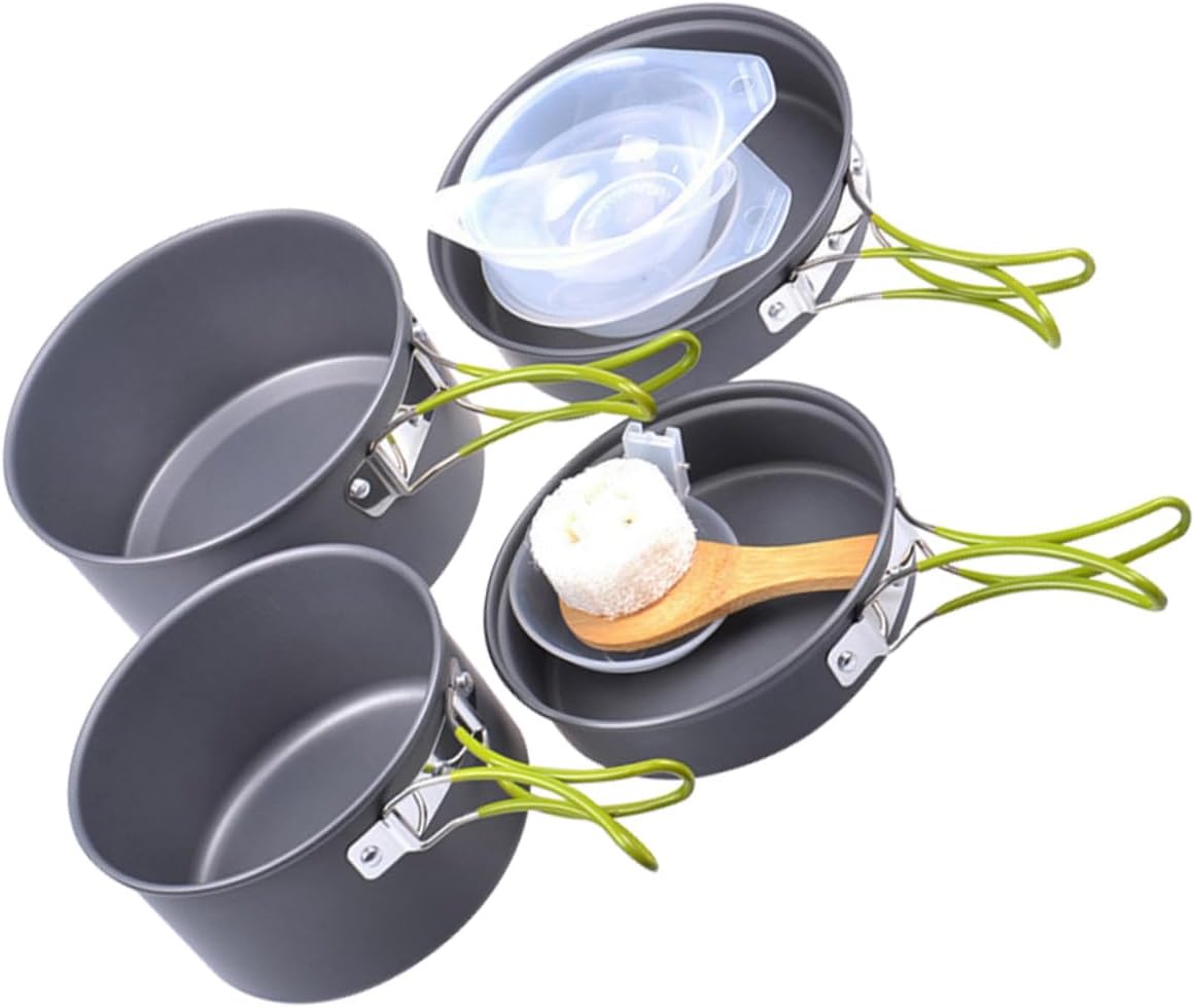 Generic Camping Portable Cooking Kit 2-3 Person Outdoor Cookware Set Aluminum Pan