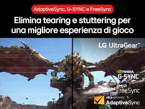 32GS85Q Monitor Gaming UltraGear 32" Nano IPS QHD (2560x1440), 180Hz, 1ms (GtG), G-Sync Compatible, AMD FreeSync, HDR 10, HDMI 2.0 (HDCP 2.2), DisplayPort 1.4, AUX, Flicker Safe, Nero - Monitor - Immagine 9