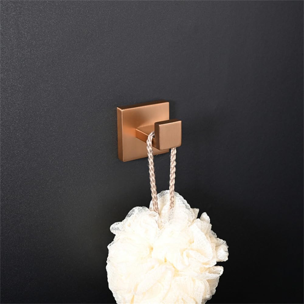 ISCBAFYX Toallero de Acero Inoxidable de Oro Rosa Cepillado para baño toallero toallero Anillo de Toalla Gancho para Albornoz Soporte de Papel higiénico Accesorio con Anillo de Toalla de Tornillo