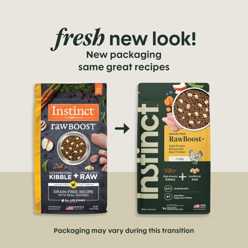 Instinct Raw Boost | Natürliches Trockenfutter für Hunde mit gefriergetrockneten Stücken | High Protein | Getreidefrei Rezept | Echtes Huhn | 1,6 kg | Beutel