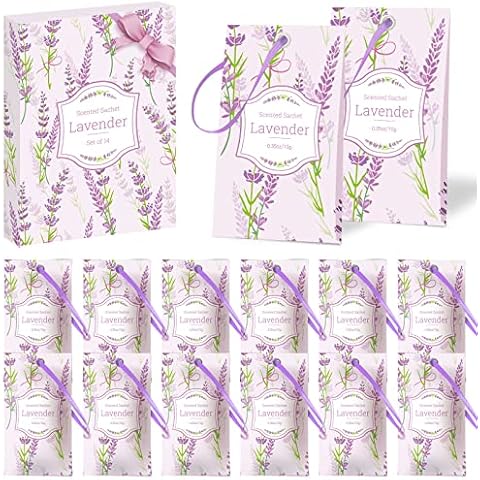 DERDUFT Lavender Sachets, Home Fragrance Sachet, Sachet Bags, for Drawers and Closets, Sachet Packets for Home, 14 Packs, Gifts for Women Cover