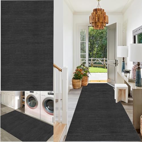 Alfombras de Pasillo 100 x 400 cm Alfombra Corredor Antideslizante Larga Alfombras de área Alfombra Entrada del Salón Absorbente Felpudo Lavable Alfombra de Cocina Larga Alfombra Comedor Pasillo