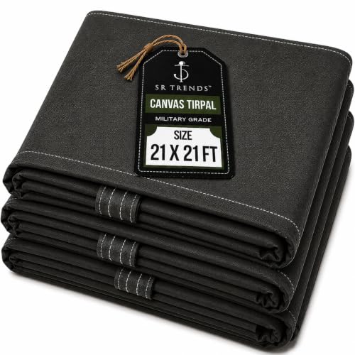 Image of 1200 GSM Extreme Power Canvas Tirpal - Industrial-Grade Waterproof Resistance Canvas Tarpaulin | Extra Thick, Tear-Proof & UV Shielded | Built for Heavy Commercial Use (Grey, 21 X 21 FT)