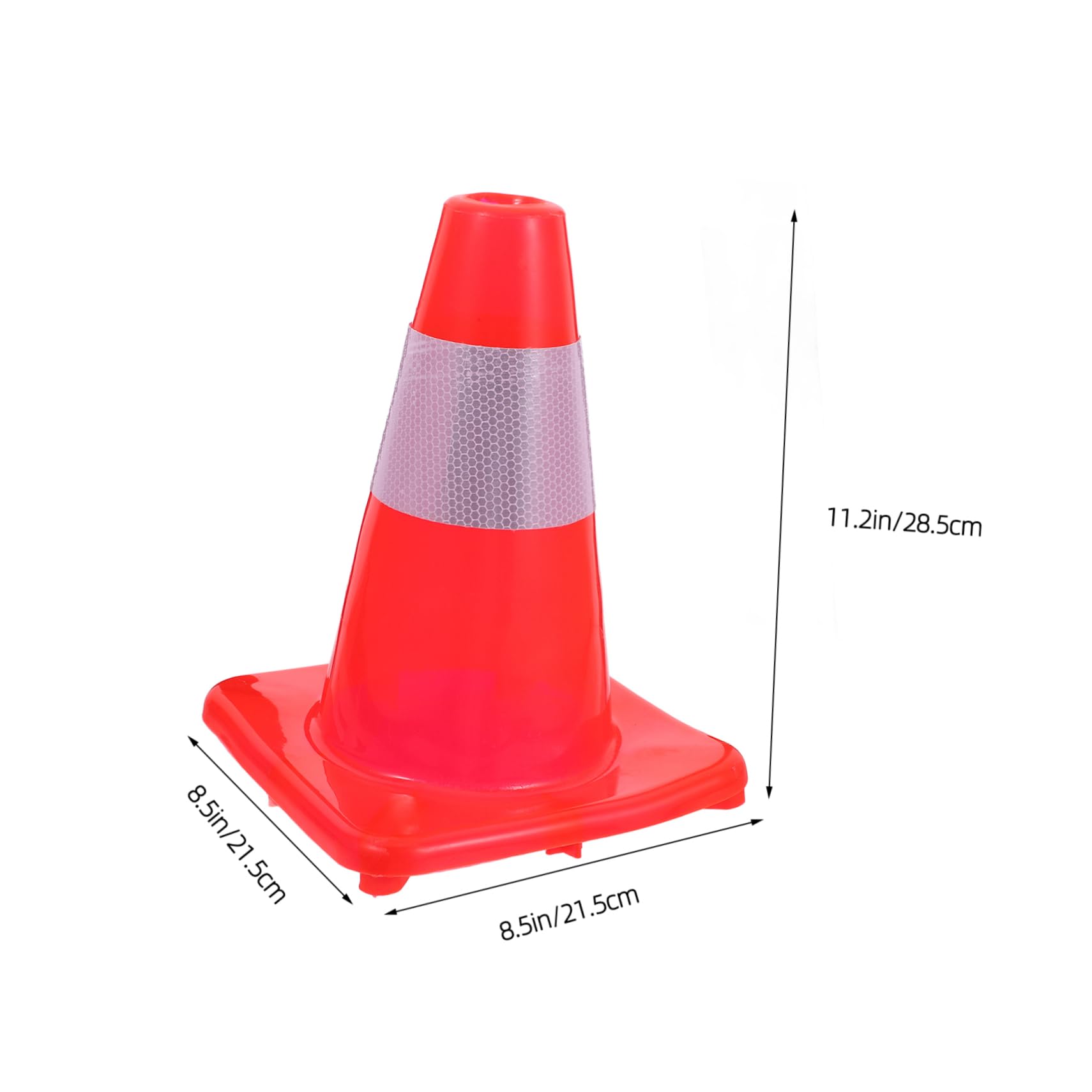PRETYZOOM Reflective Road Caution Cone Plastic Basketball Training Cone Emergency Traffic Barrier
