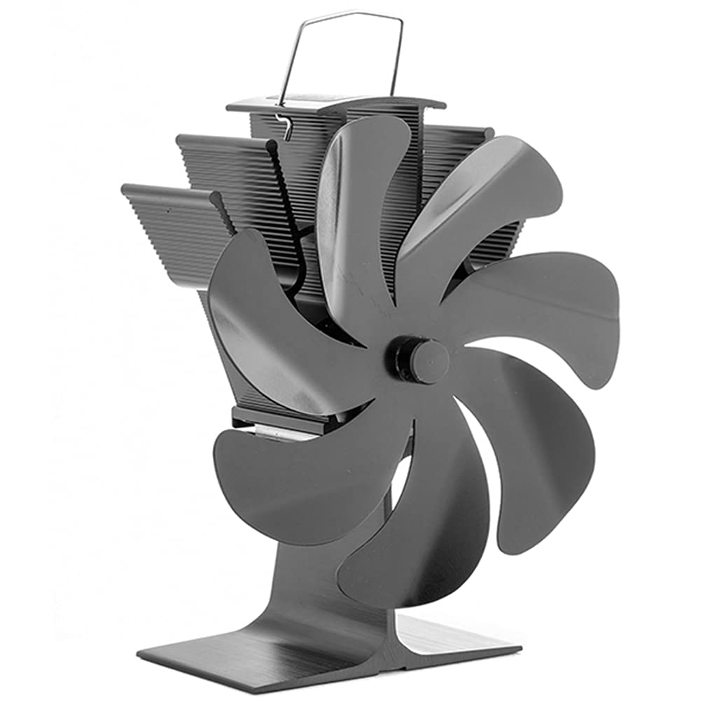 Newly Designed Heat Powered Stove Fan Larger Air Flowfor Pellet Wood Log Fan 7-Blade Upgrade Heat Powered Stove for Wood Burning