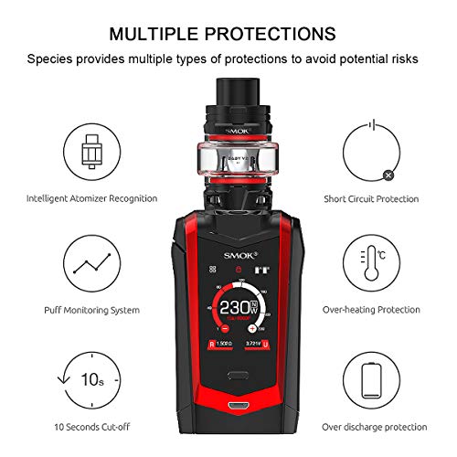 Elektronische Zigarette,Authentic Smok 230W Species Kit mit Touchscreen, 7ml Verdampfer Tank und wiederaufladbaren 2… – Bild 5