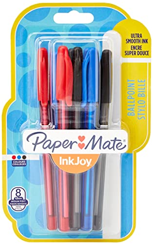 Paper Mate Inkjoy Lot de 8 stylos à bille assortis Noir 100