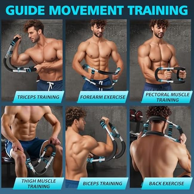 Twister Arm Trainer, 30-100lb Adjustable Chest Workout Bar, Power Arm Trainer for Men, Shoulder Arm Equipment, Forearm Strengthener, Portable Detachable Machine Full Body for Gym Home Fitness