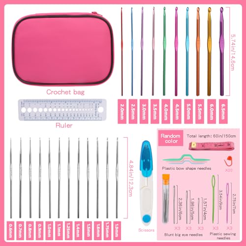 Crochet Hook Set, 60 Pcs Crochet Needles Set including Storage Case - Image 2