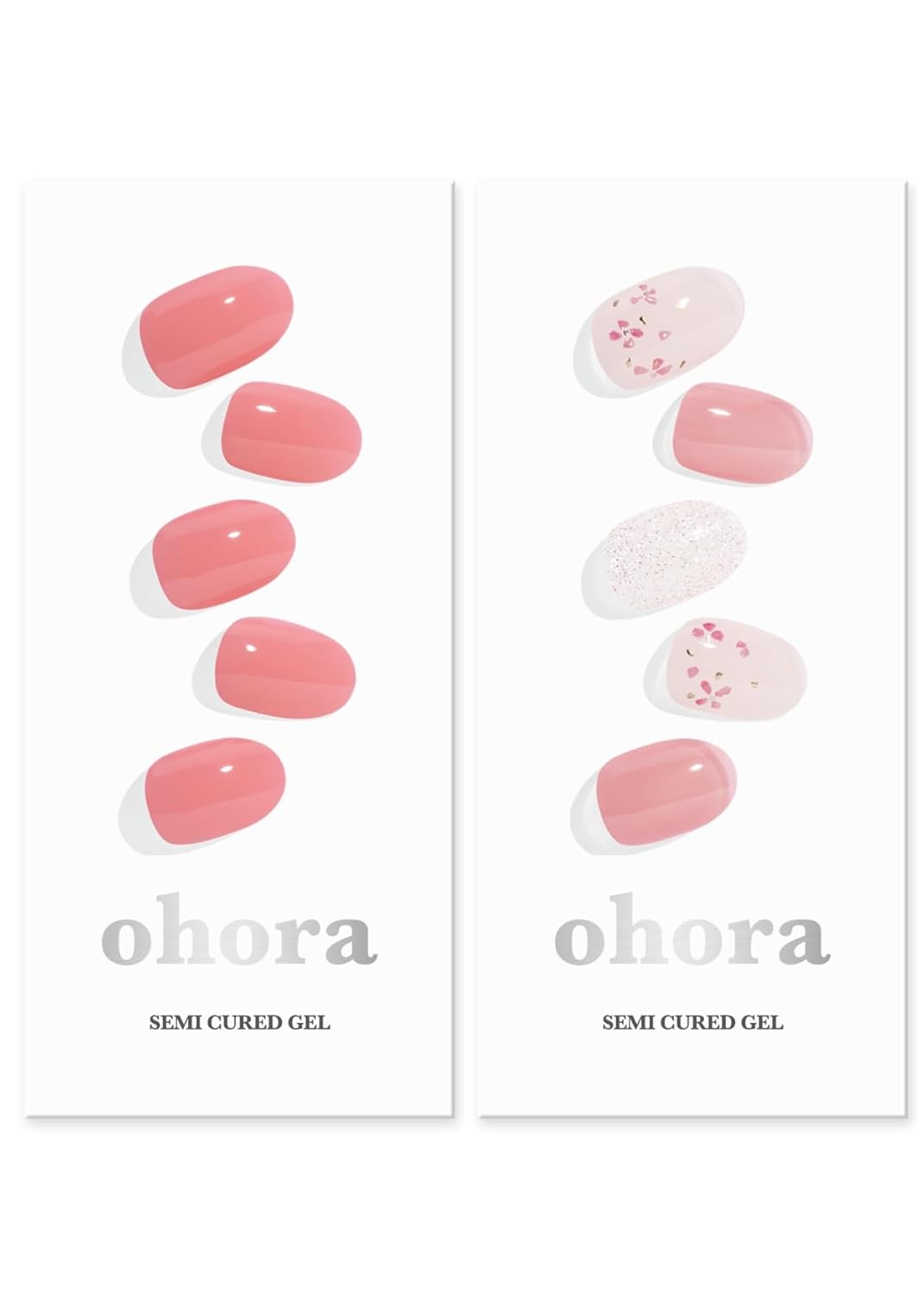 ohora Semi Cured Gel Nail Set of 2 (N Cream Glow & N Rose Diamond) - Professional Salon-Quality Nail Care
