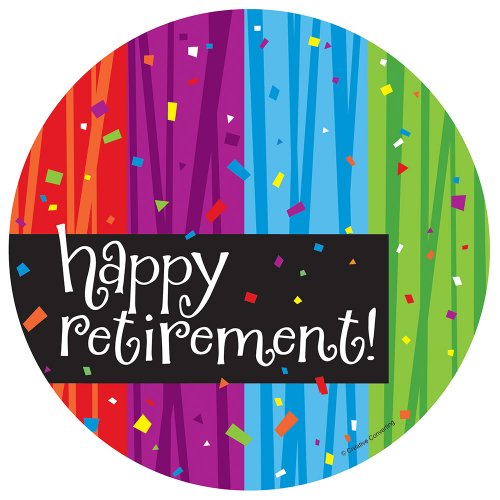 8-Count Round Paper Dessert Plates, Happy Retirement, Milestone Celebrations