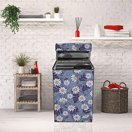 Image of Fully Automatic Top Load Washing Machine Cover for Samsung /IFB /LG /Godrej /Whirlpool /Bosch / 7 kg, 7.5 Kg (58 X 58 X 89 Cms),Waterproof & Dustproof Polyester, Flower Floral - FABKUM10