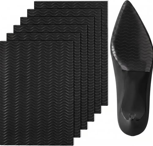 Image of 6 Pcs Shoe Sole Protector - Self-Adhesive Anti-Slip Grips for High Heels & Boots & Dress Shoes, Non-Slip Shoe Bottom Pads for Women (6 x 4 Inches, Black)