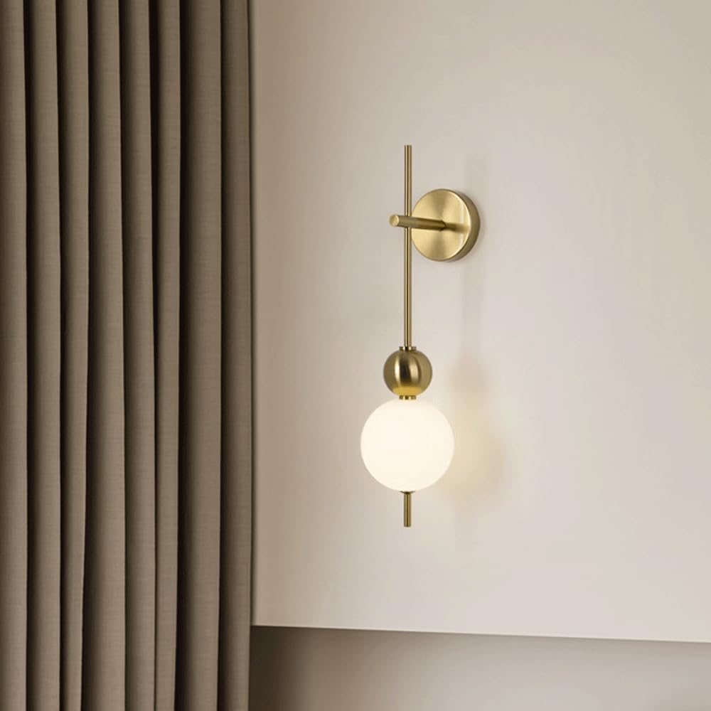 HYJAUSXB Wall Lamps Sconces Dimmable LED Sconce Gold 72CM Long Light Bar Globe Mounted Lamp Farmhouse Linear Lighting(2 Balls)