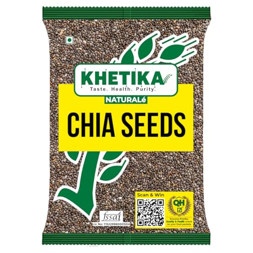Image of Khetika Naturale Chia Seeds | 400g | Seeds, Raw Handpicked Chia Seed for Eating, Healthy Snacks, Rich in Protein & Fiber with Omega 3 Fatty Acids & Antioxidants, Helps in Weight Loss,