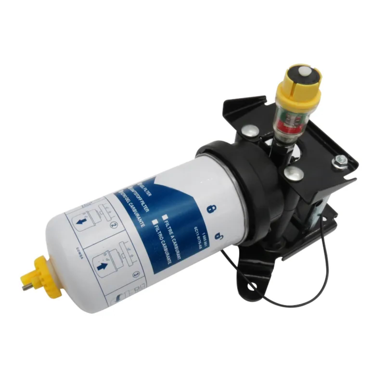 Filtro de combustible Conjunto de filtro de combustible diesel compatible con Transit 2.2 2.4 3.2 MK7 Diesel 2006-2014, reemplazo para 6C11 9176 AB 1685861 6C119155BE 1685716