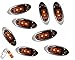 Set of 8 AutoSmart 2" KL-15114AE Amber Oval LED Clearance/Side Marker Light with Chrome Bezel for TRUCK TRAILER
