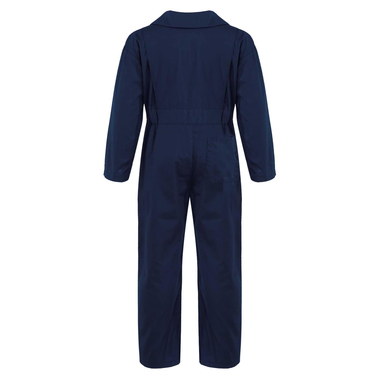 Alvivi Salopette à Manches Longues Enfant Garçon Fille Combinaison De Travail Jumpsuit Salopette Décontracté 5-16 Ans Bleu Foncé A 11-12 ans