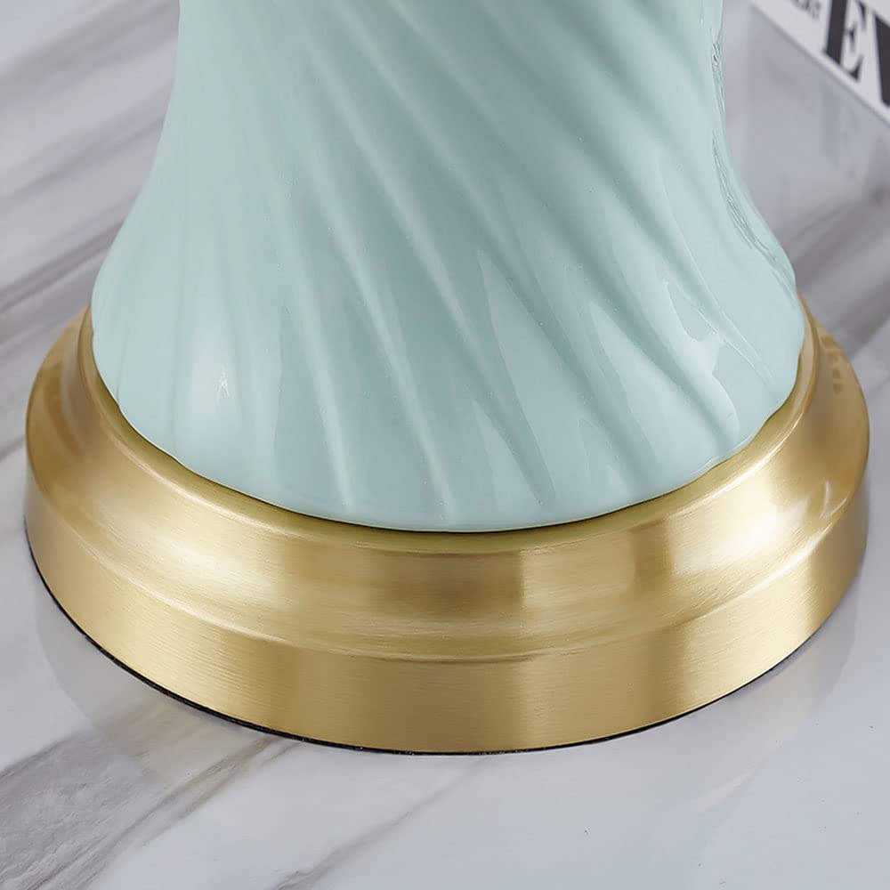 Lampada da Comodino Lampada Da Tavolo In Ceramica Lampade Da Tavolo Europee Fiore Che Impasta A Mano Grande Lampada Da Comodino In Tessuto Plissettato Con Paralume In Tessuto Lampada da Scrivania ( Co