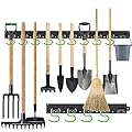 SWANLAKE Plastic 64 Inch Adjustable Storage System, Wall Mounted Hooks Tool Organizer?Garden Tool Hangers, Black