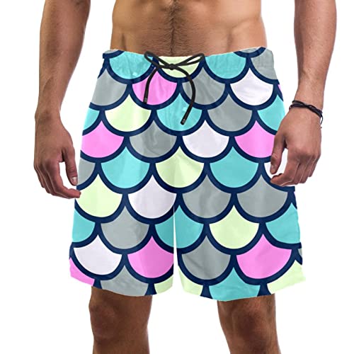 Maillots de bain pour hommes JDEZ short de plage écailles colorées léger