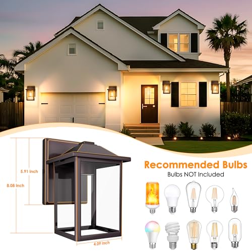 Image of MATAMEYE Outdoor Wall Light Fixture, Exterior Waterproof Porch Lighting