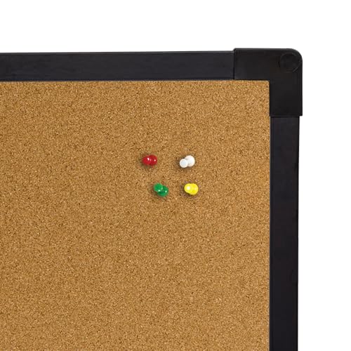 Kit Quadro Cortiça Moldura MDF Revestido na cor Preto Soft STALO, 40x30