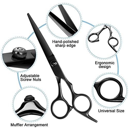 11Pcs Professional Hair Scissors Set,Stainless Steel Barber Supplies Including Straight Shears, Thinning Shears, and Hair Thinning Knife Multifunctional Salon Tools and Gifts for Friends and Family - Image 5