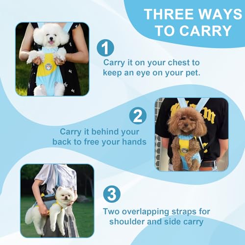 Rucksack Hunde Tragetasche Hundetragerucksack, Verstellbar Beinfreiheits Haustierrucksack, Rucksack für Kleine Hund und Katzen von 5-8 kg, Atmungsaktiv und Bequem Hundetrage für Wandern Reisen