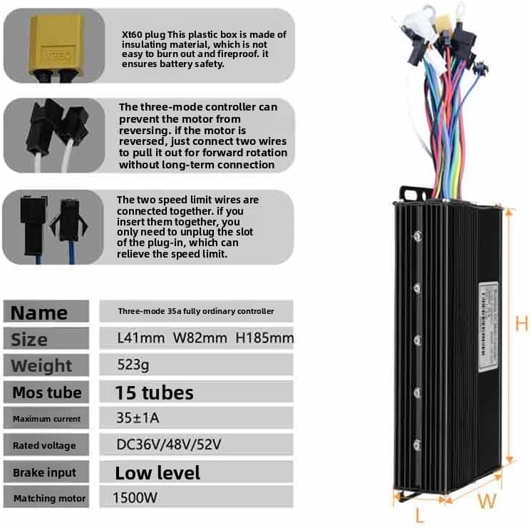 Controller dimensions and specifications table