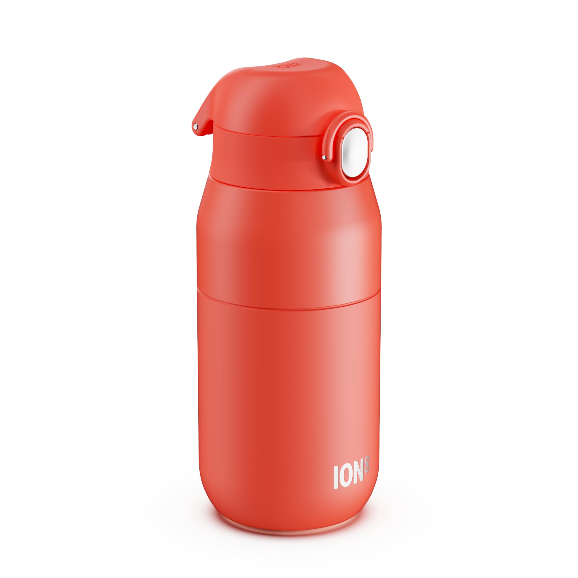 ION8 Primo Revive Insulated Water Bottle 360 ml (12 oz)– Leakproof Stainless Steel Bottle with Flip Lid, One Touch Open, Fast Flow, Vacuum Insulated Hot & Cold, Dishwasher Safe, Coral