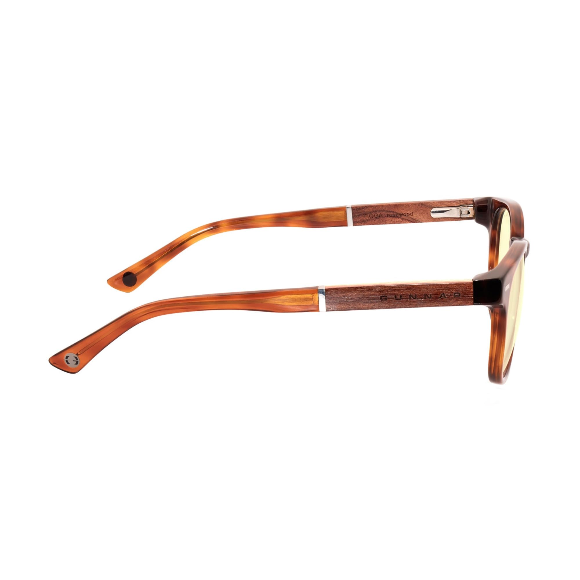 Gunnar Blaulicht-Brille - Tioga - Maroon Rosewood - Mineral Amber