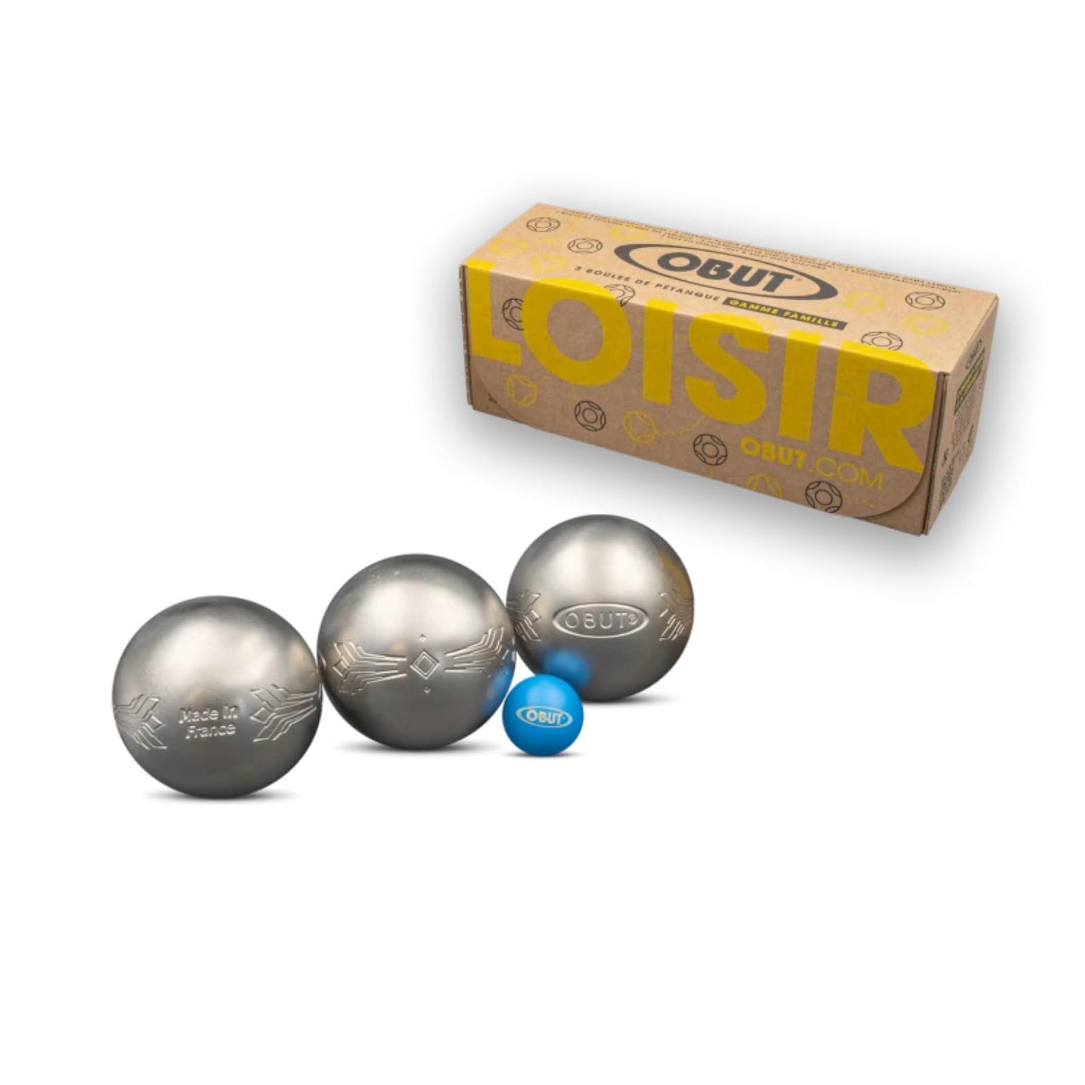 Obut Set mit 3 Boccia-Kugeln, Edelstahl, Cheyenne