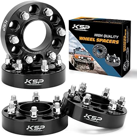 KSP 6x135 to 6x135 Wheel Spacers for F150, 1.5in 38mm Hubcentric 6 Lug Wheel Adapters for 2015-2025 F150 Expedition,Navigator with M14x1.5 Studs and 87.1mm Hub Bore, 4pcs Black Cover