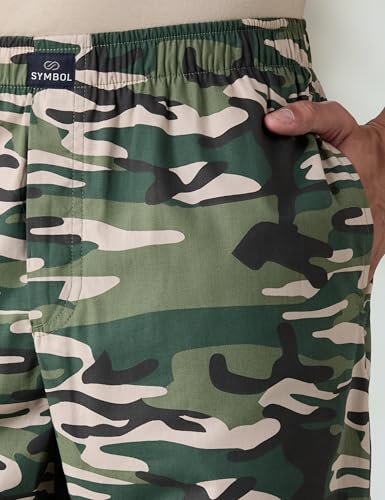 Image of Amazon Brand - Symbol mens 100% Cotton Pyjama /Lounge Pants |Regular Fit | Printed | Available in Plus Sizes