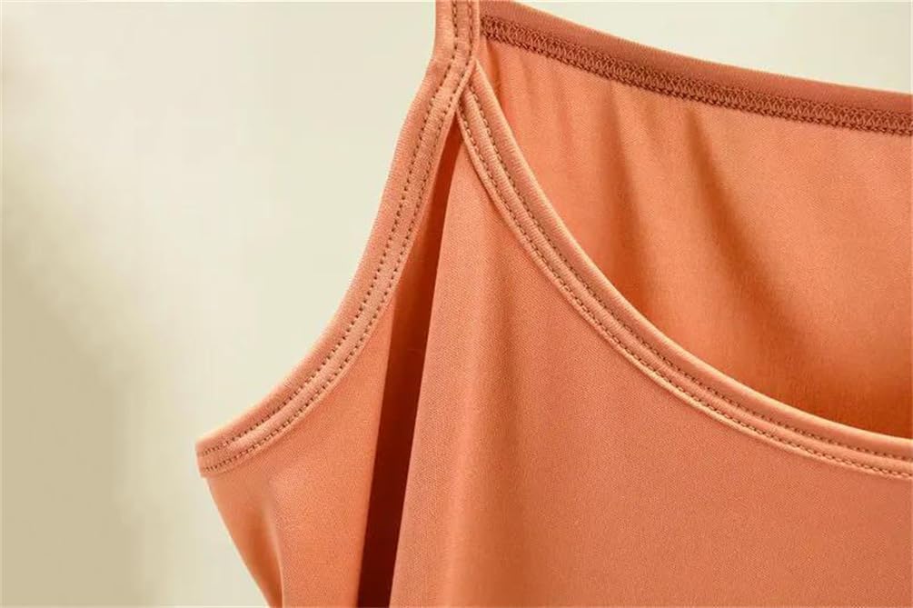 Women Tank Dress Inner Long Loose-Fit Opaque Solid Base Layer Vest Soft Loose Dress Comfy Loungewear Dress