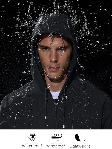 Mens Rain Jacket Raincoat Windbreaker Running Waterproof Lightweight Packable with Hood Travel Hiking Cycling2