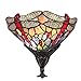 Produktbild E27 Tiffany-Stil Glas Wandleuchte Muster Glaslampe Libelle Wandlampe Handgearbeitete Wandlampe 1-Flammig Metall/Glas Lamp Vintage Wandleuchten Innenbeleuchtung Wände Leuchten