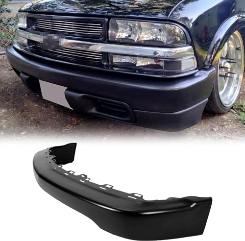 HECASA Front Bumper Face Bar Compatible with 1998-2004 Chevrolet S10 1998-2005 Blazer Replace For GM1002367 15007660 Steel Black W/O Molding Holes